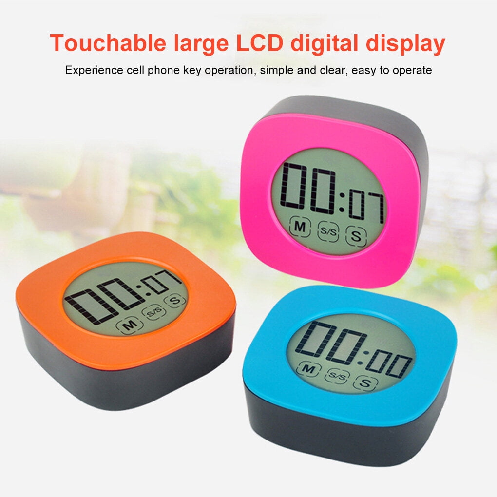 VONKY Countdown Timer Study Digital Display Count Up Stopwatch Touch Screen Battery Operated Electronic Mute Attachable Alarm Blue Walmart