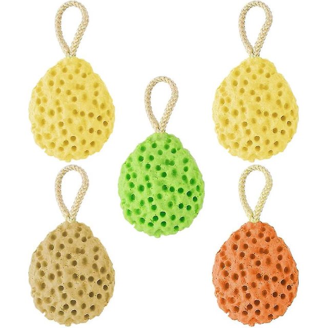 Paquete de 5 esponjas de baño hidrofílicas, bolas de esponja de lufa natural exfoliantes (4 colores)