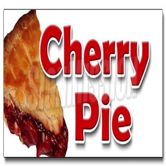 SignMission 12 in. Cherry Pie Decal Sticker - Bakery Cherries Crust Sweets Pastry Filling Tart