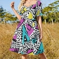 thumbnail image 6 of Color Wave Point Geometry Summer Dresses for Women Beach Boho, 6 of 7