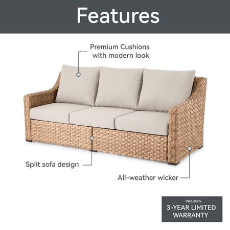 Better Homes & Gardens River Oaks Outdoor Sofa Review: Natural Patio Sofa with 2 Nesting Tables & Cover 3 Outdoor Sofa with Nesting Tables & Cover