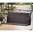thumbnail image 2 of Modern Loveseat Swing - Resin Wicker Patio Seat - Outdoor Porch Furniture - Steel Frame - Minimalist Design, 2 of 5
