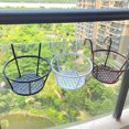 thumbnail image 1 of YOPTOP Removable Iron Flower Plant Stand Rack Shelf - Hanging Balcony Railing Potted Holder,redbronze,b, 1 of 8