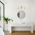 thumbnail image 4 of Satin Gold 3-Light Bathroom Vanity Light, Clear Seedy Glass Globe Shades, Dimmable, 4 of 10