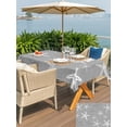 thumbnail image 5 of Outdoor Tablecloth with Umbrella Hole for Patio/Picnic/Party/Camping, Vintage Dark Gray Starfish Waterproof Table Cloth Rectangle Table Cover Washable, Summer Coastal Beach Marine (54"x 80"), 5 of 9