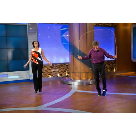First Lady Michelle Obama And Dr. Mehmet Oz Jump During A Taping Of The 'Dr. Oz Show'. First Lady�S Discussed