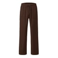 thumbnail image 3 of Dwellite Boys Linen Pants Baggy Summer Beach Yoga Pant Loose Fit Elastic Waist Drawstring Casual Trousers with Pockets 5-15 Years Coffee 120, 3 of 3