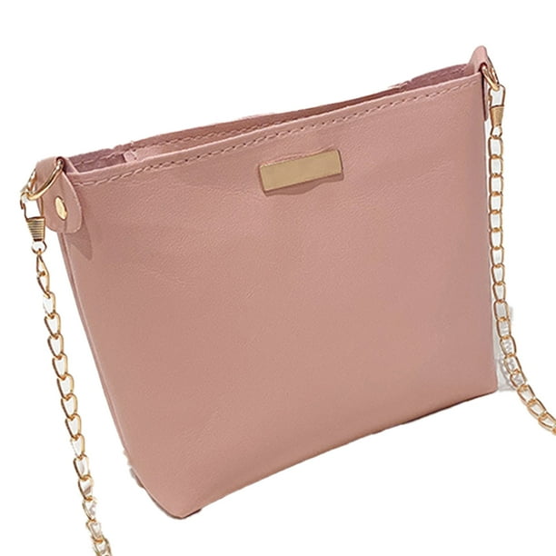 Bolso bandolera de un solo hombro con textura elegante color rosa