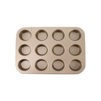 SUSHANG 12 Hole Cake Mold Round Flat Bottom Cup Baking Pan Household Oven Baking Mold for Cake Chocolate Egg Tart & Others Bake Food