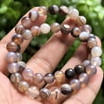 thumbnail image 4 of Natural grey agate Bracelet Handmade Healing Crystal Bracelet for Energy Balance, Reiki Chakra Stone, Stretch Bead Gift for Women Men, 4 of 6