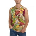 thumbnail image 2 of Lsque Bright Mushrooms Print Men's Cotton Blend Sleeveless Muscle Shirts (S-3XL)- Moisture Wicking, Odor Protection, UPF 30+,XX-Large, 2 of 8