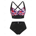 thumbnail image 2 of Tallas grandes SERMAID HALMER HALTER RUPED TRES PEATE TANKINI TWORTS Rosegal Leggings de talla grande, 2 of 5