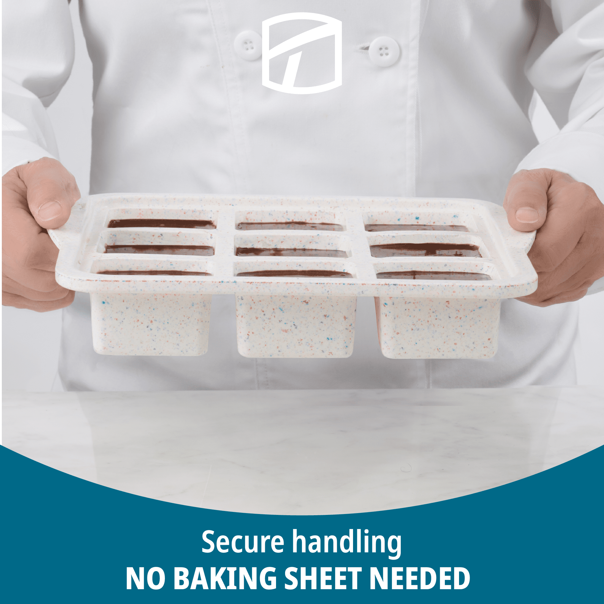 Trudeau Structured Silicone 9-Cavity Brownie Mold, Cookie, Brookie, Banana Bread, Zucchini Bread, Cake, Pound Cake, Cheesecake, Lasagna