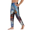 thumbnail image 3 of Xecao Cartoon Train Hot Air Balloon Print Active Tech Joggers for Men, Mens Sweatpants Lounge Pants with Pockets-, 3 of 5