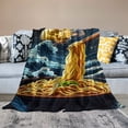thumbnail image 5 of RKSupls Great Wave Ramen Noodle Soft Flannel Throw Blanket, Lightweight Fuzzy Warm Cozy Blanket for Couch Bed Home Travel Decor, 5 of 7