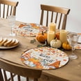 thumbnail image 4 of Fall Round Placemats Set of 4 Pumpkin Gnome Place Mats Thanksgiving Woven Placemat Hello Fall Autumn Maple Leaf Beige Circle Braided Table Mat for Kitchen Dining Table Party Home Decor 15 Inch, 4 of 9