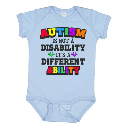 

Inktastic Autism is not a Disability it s a Different Ability Boys or Girls Baby Bodysuit
