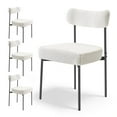 thumbnail image 2 of 4-Pack Modern Boucle Dining Chairs with Curved Backrest and Metal Legs, Kitchen Side Chairs Set, 2 of 11