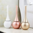 thumbnail image 5 of SQDWYGUO Modern Toilet Brush & Holder, Stainless Steel Bowl Base ABS Handle Detachable Toilet Cleaning Set,Gold,5.8 x 5.8 x 14.9 in, 5 of 6