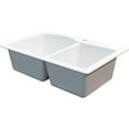 thumbnail image 4 of Transolid Aversa 33in x 22in silQ Granite Drop-in Double Bowl Kitchen Sink with 3 BAE Faucet Holes, In White, 4 of 4