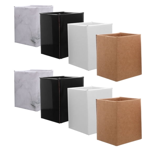 FOMIYES 8-Piece Recycled Paper Pen Holder Set, Multifunctional Desk Organizer for Office, Study, and Home Workspace Storage