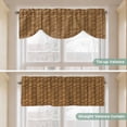 thumbnail image 5 of Tie Up Valance Vintage Rattan Valances for Windows Minimalist Abstract Wicker Texture Brown Balloon Shade Valance Window Treatment Short Curtain Valances for Living Room Kitchen Bedroom 54"x18", 5 of 8