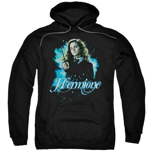 Trevco HP6010-AFTH-1 Harry Potter & Hermione Ready Adult Pull Over Hoodie, Black - Small