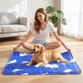 thumbnail image 4 of Cooling Mat for Dogs Pet Cooling Mat 17.7 X 17.7 Inch Ice Silk Cooling Mat for Dogs Blue Polar Bear Print Dog Cooling Mat for Indoor Outdoor Use for Dogs Cats Small Pets 1 Pack, 4 of 7