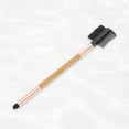 thumbnail image 2 of Unique Bargains 1 Pc Double Head Eyebrow Brush for Bathroom Travel Hotel Toilet Rose Gold Tone Wood Color, 2 of 7