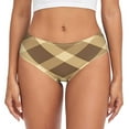 thumbnail image 3 of Women's Underwear Brown and Tan Check Hipster Panties Underwear for women, Medium, 3 of 9