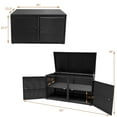 thumbnail image 3 of Spaco 88 Gallon Garden Patio Rattan Storage Container Box-Black, Travel Outdoor Storage Container Box, 3 of 7