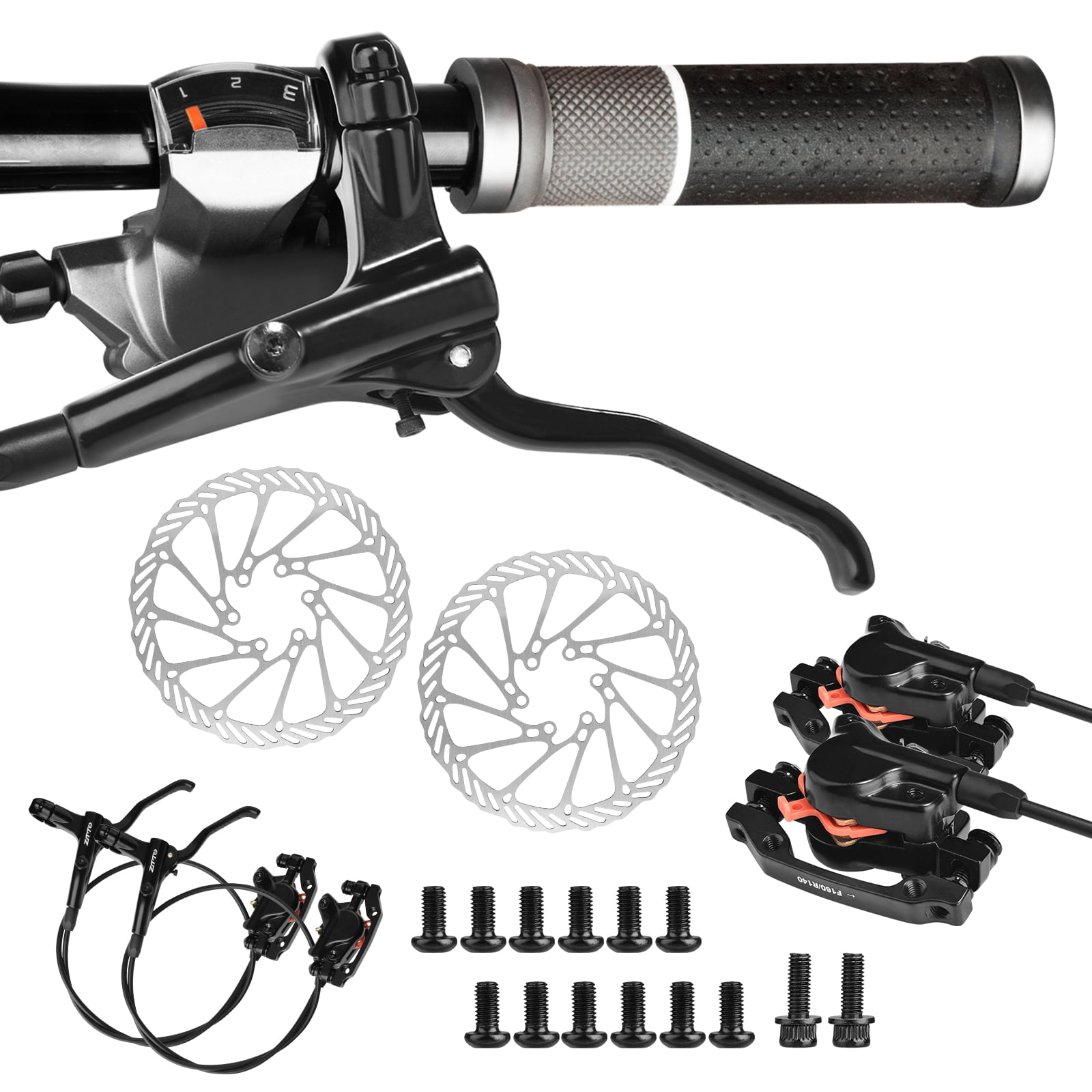 Kohagoki MTB Hydraulic Disc Brakes Front Rear Brakes Caliper 160 mm Rotor Brake Kit Hydraulic