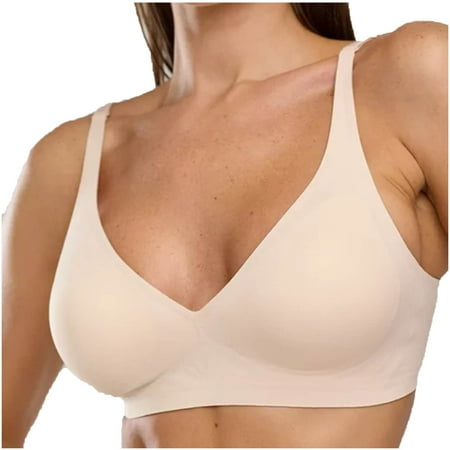 Wireless Bras Plus Size  Xunlbb Women s Nursing Bra Maternity Sleeping Underwear Large Size Large Cup No Underwear Women Daily Bra(Beige XL)