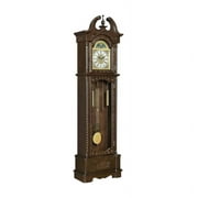 Bowery Hill Grandfather Clock with Adjustable Volume Digital Chime in Rich Brown