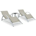 thumbnail image 1 of vidaXL Sun Loungers 2 pcs with Table Aluminium Cream, 1 of 5