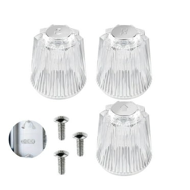 3 Pieces Shower Knob Replacement,HXRH Clear Acrylic Shower Faucet Handle Replacement,Universal Bathtub Faucet Handles for Bathroom Tub