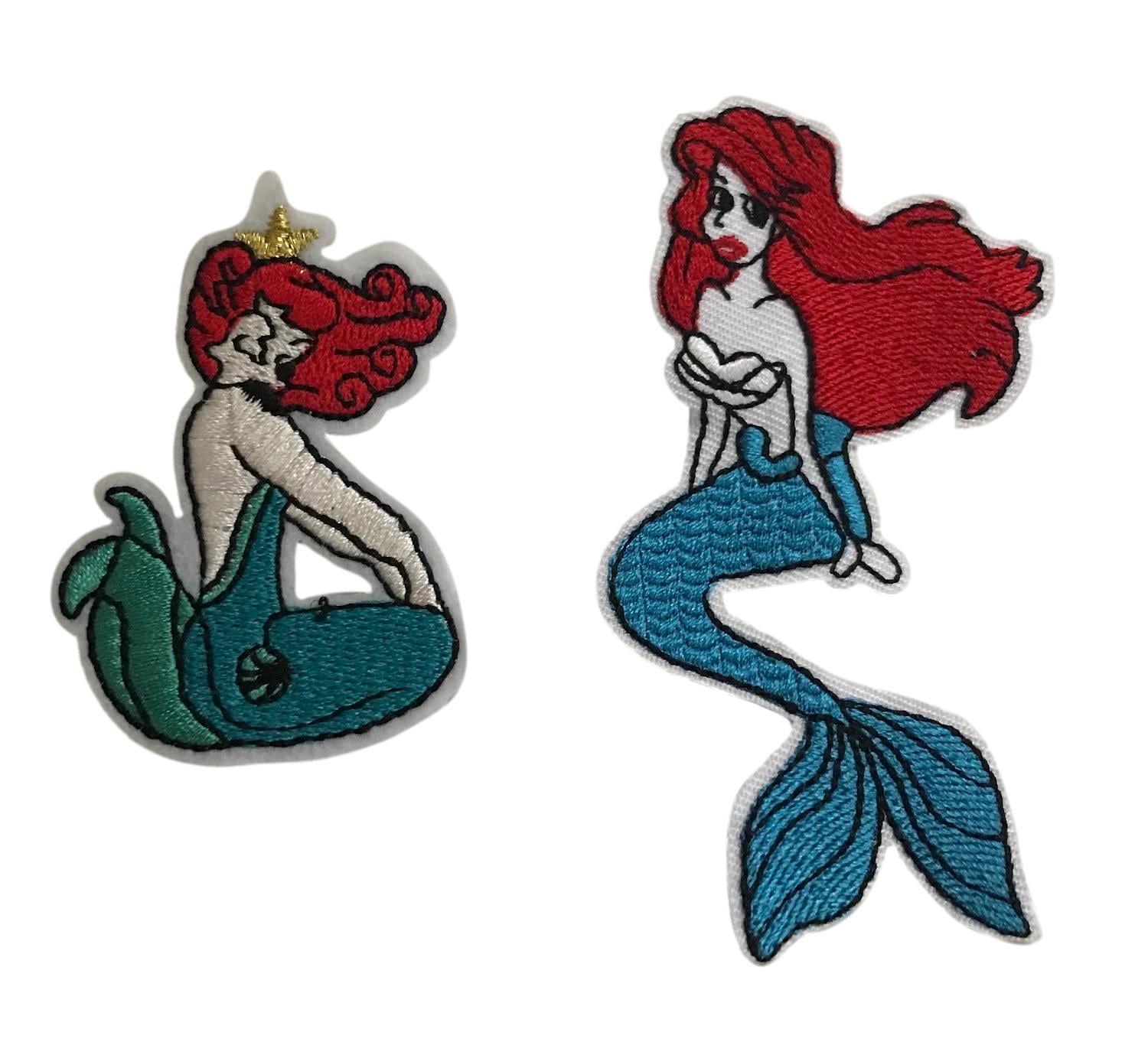 Sea Foam Green Embroidered Mermaid Large Patch 