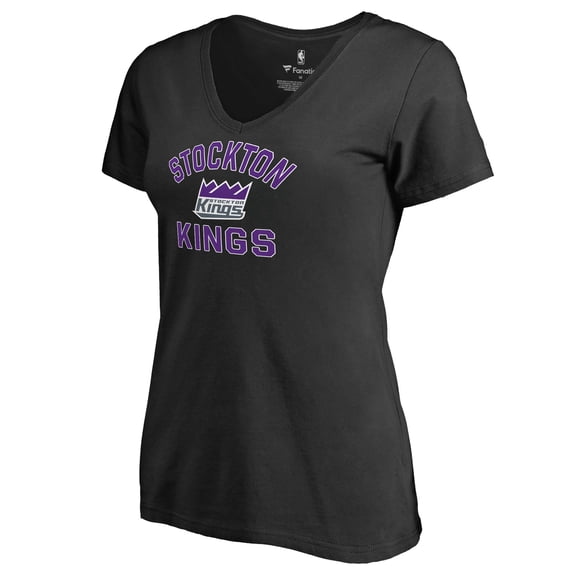 Women's Black Stockton Kings Overtime V-Neck T-Shirt