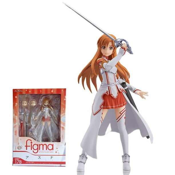 Figura DE ACCIÓN DE Sword Art Online de 10cm, modelo de colección intercambiable con cara móvil, Asuna Yuuki, regalo Gong Bohan LED