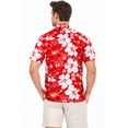 thumbnail image 2 of HAPPY BAY Men's Hawaiian Shirts Short Sleeve Button Down Shirt Floral Shirt Men Casual Vacation Summer Party Caribbean Shirts for Men Funny 3XL Allover Hibiscus, Red, 2 of 7