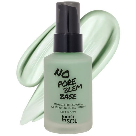 TOUCH IN SOL Prebase base correctora de enrojecimiento 1.01 fl.oz. - Base de maquillaje de tono verde que minimiza los poros - Neutraliza el tono antes de la base - Minimiza el enrojecimiento de la ro