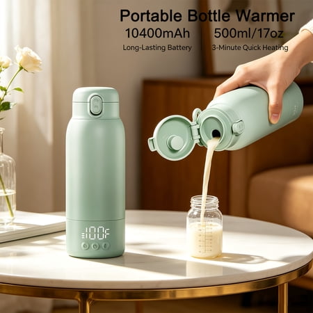 17oz SUS316 Electric Heating Water Bottle 10400mAh Type-C Fast Charge Camping Travel Heated Cup