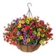thumbnail image 2 of Cesta colgante de flores artificiales para plantas, decoración de arreglos florales artificiales B, 2 of 9