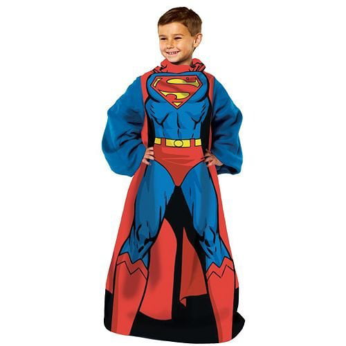 Superman Comfy Throw Blanket with Sleeves 48in x 48in 