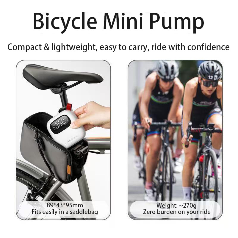 Aigo Mini Air Compressor: 5-Mode Smart Tire Inflator for Car/Bike/Motorcycle - Military-Grade Battery, Auto PSI Memory, Dual Valve