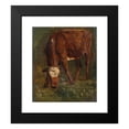 thumbnail image 2 of Johan Thomas Lundbye 12x14 Black Modern Framed Museum Art Print Titled - Grazing Red Heifer. Study (1843), 2 of 5