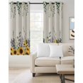 thumbnail image 2 of Sunflower Eucalyptus Blackout Curtains, Light Blocking Print Window Curtains, Yellow Sage Green Country Lavender Thermal Insulated Window Drapes for Living Room 2 Panels, 104"W x 52"L, 2 of 9
