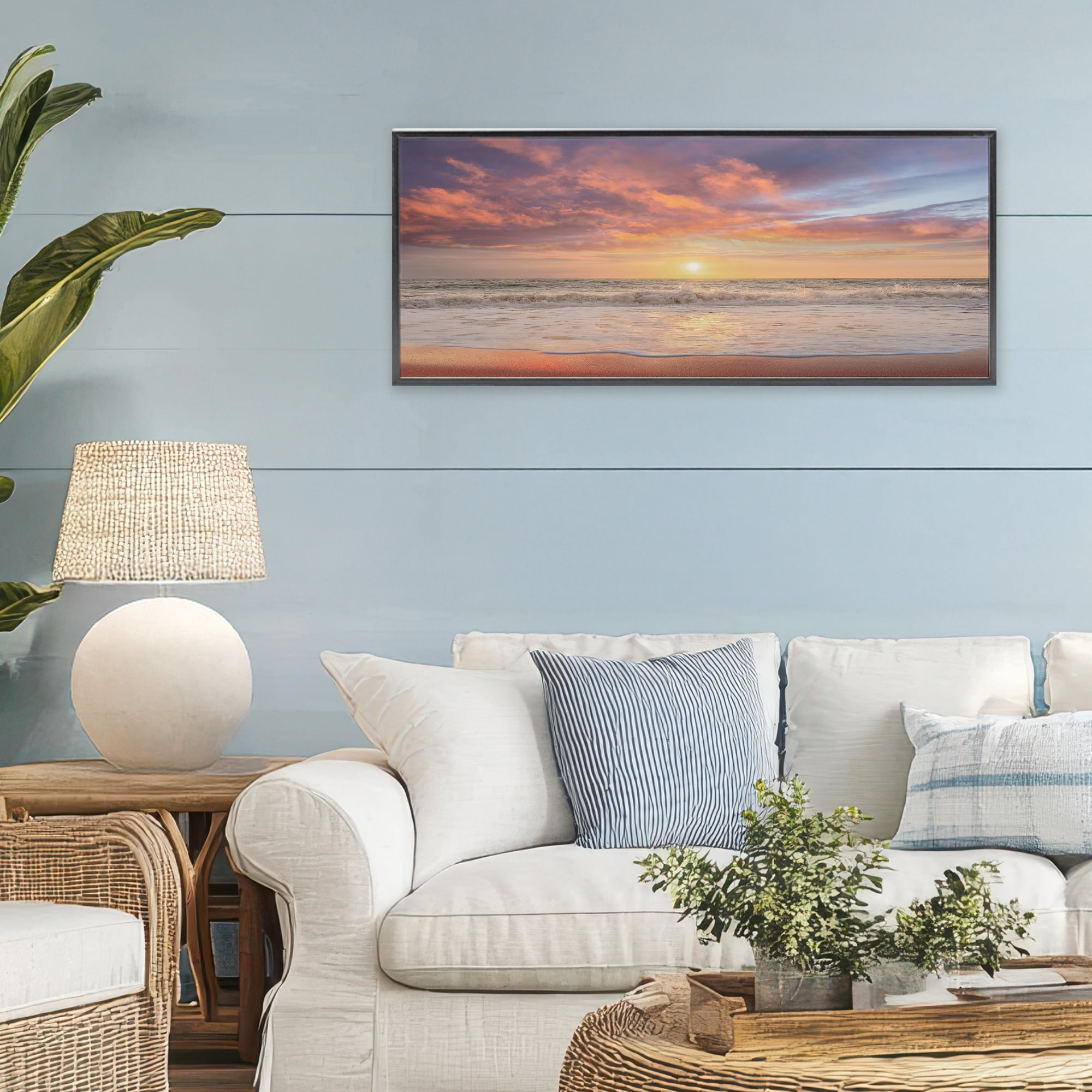 Stupell Industries Vivid Sunset Panorama Black Framed Giclee Art, design by Mike Caliascibetta
