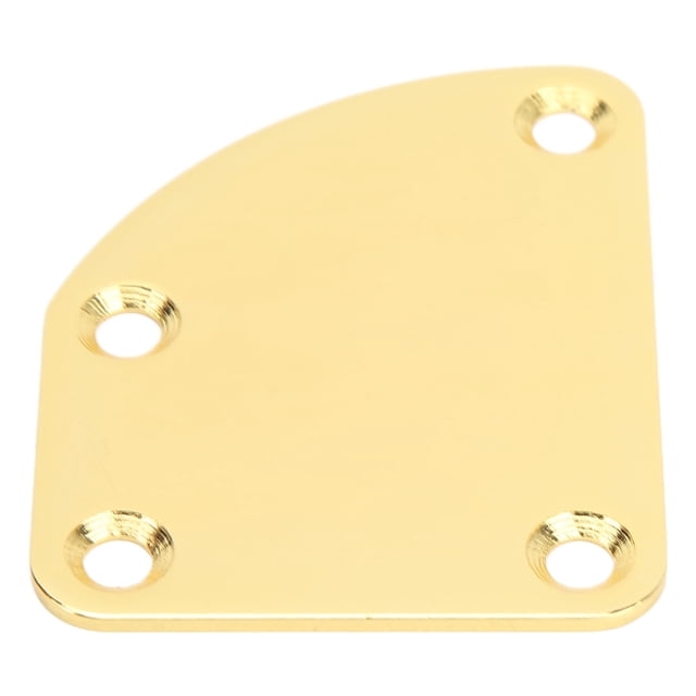 Guitar Neck Plate Replacement, Anti Scratch Metal Lightweight Beautiful Looking 4 Hole Curved Guitar Neck Plate for Music Class