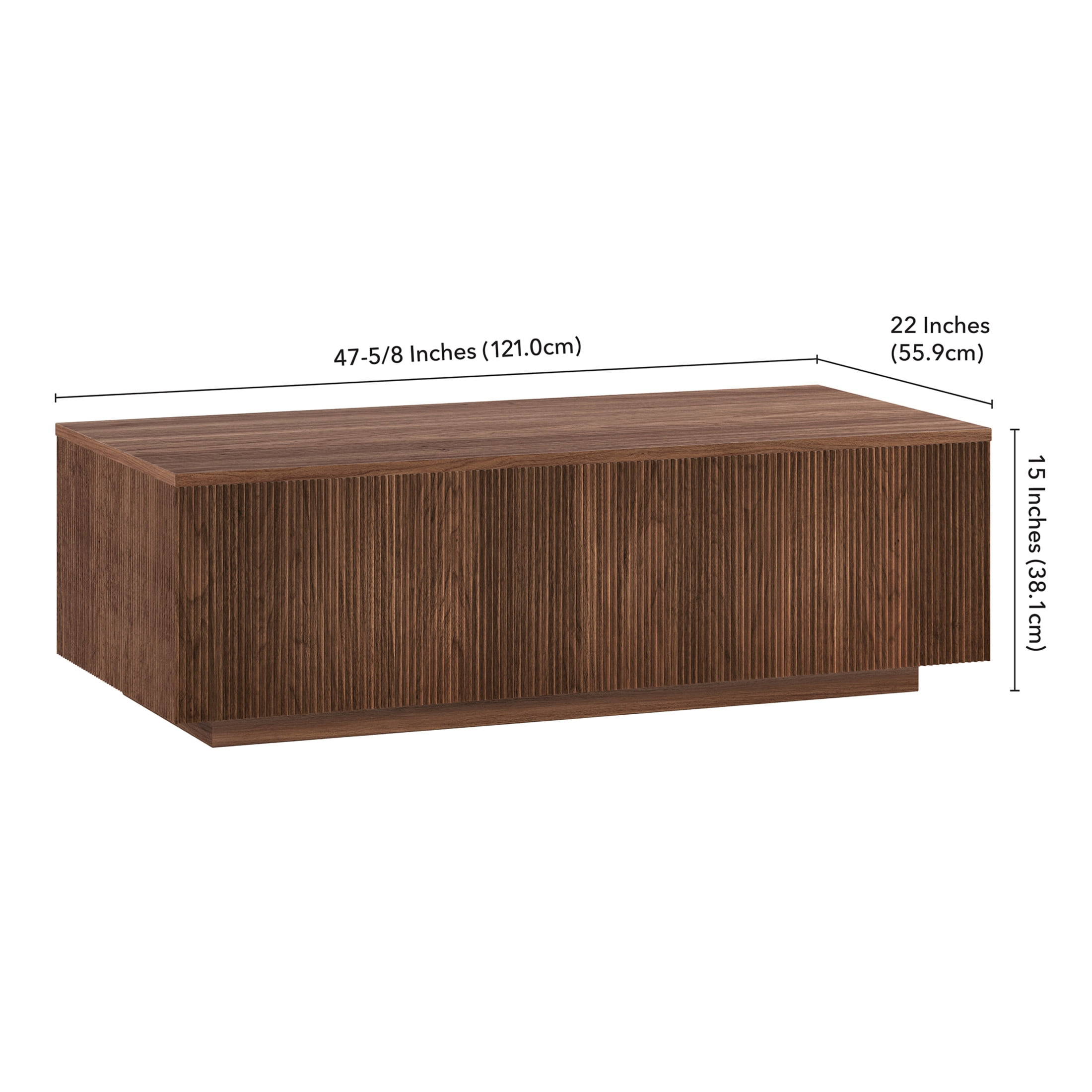 Evelyn&Zoe Modern/Contemporary 48" Wide Satin Walnut Coffee Table